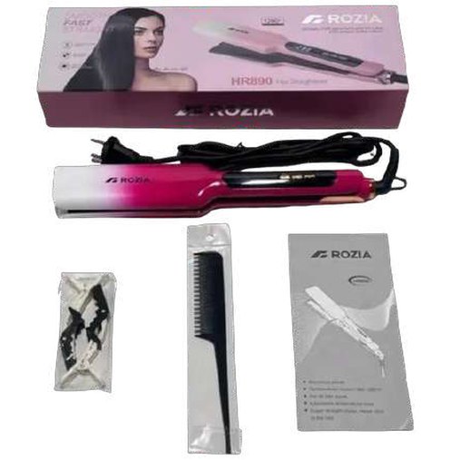 Plancha alisadora para cabello laceadora profesional rozia fuscia