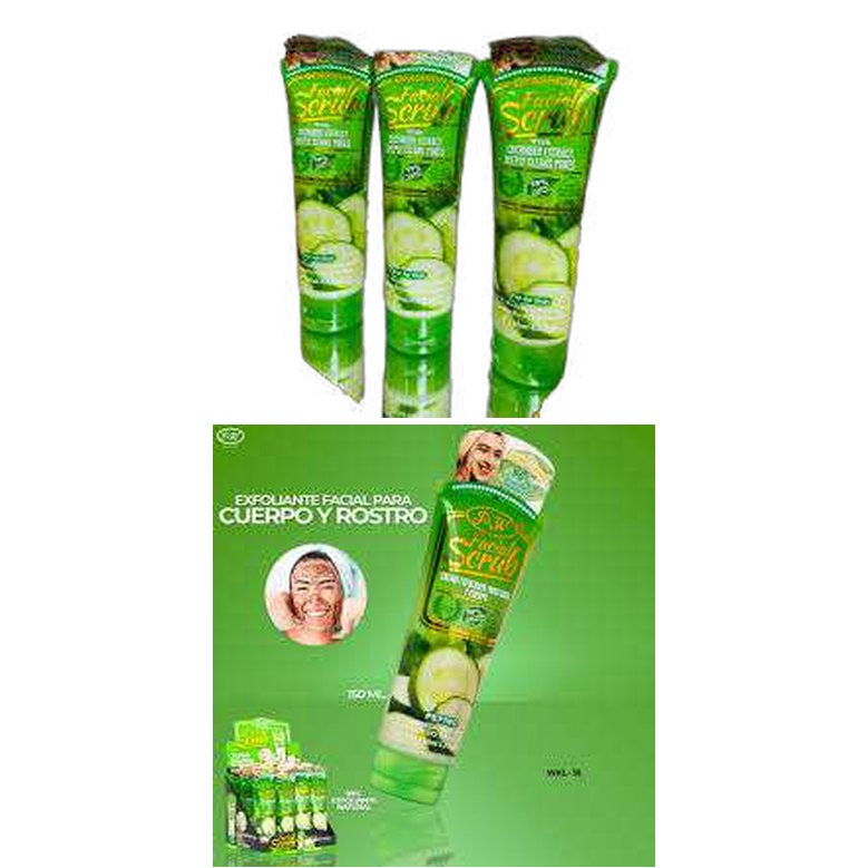 Crema exfoliante para cara y cuerpo pepino