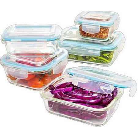 Set de 3 taper de vidrio con tapa de plastico