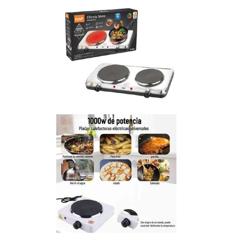 Cocina de doble hornilla eléctrica
