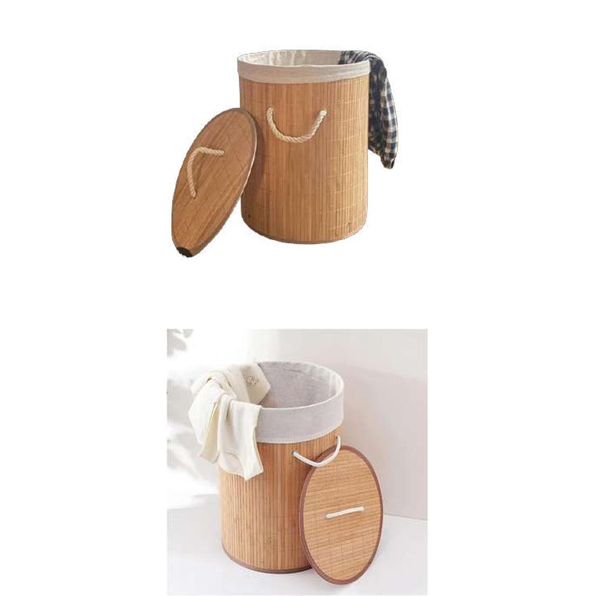 Cesto de ropa de bambu