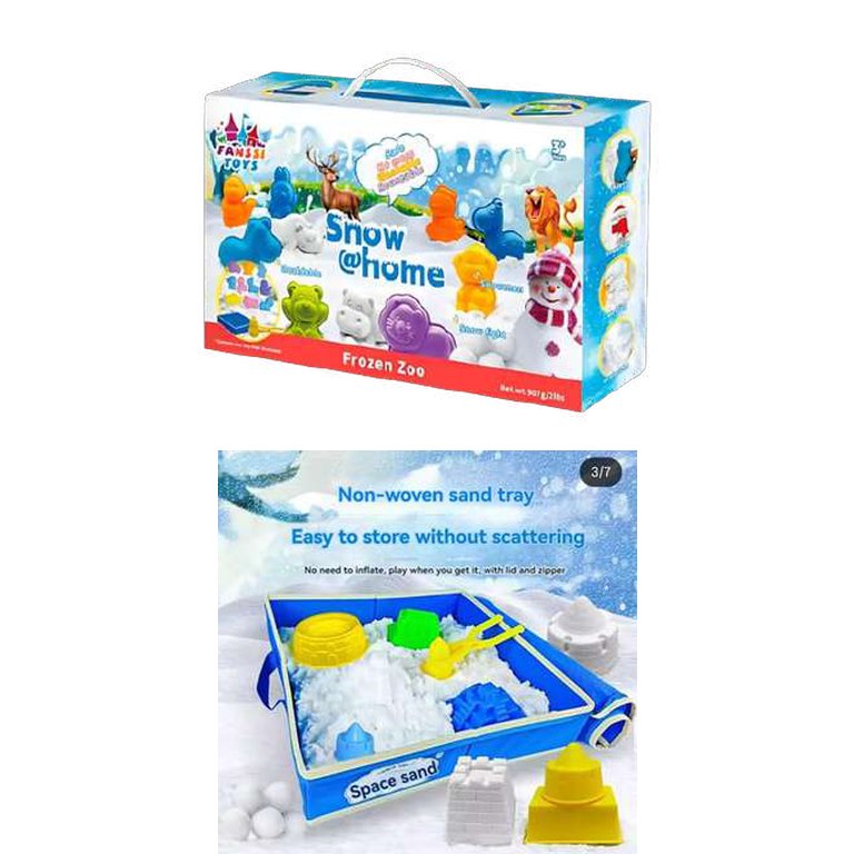 Nieve didactica con moldes frozen zoo snow home