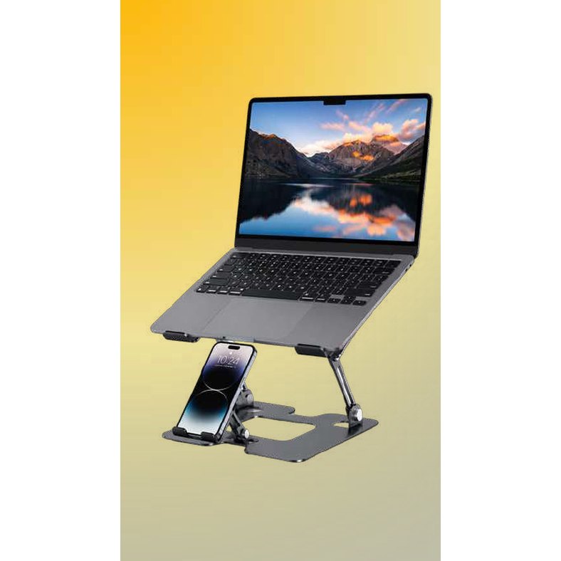 Soporte de laptop y celular 2 en 1