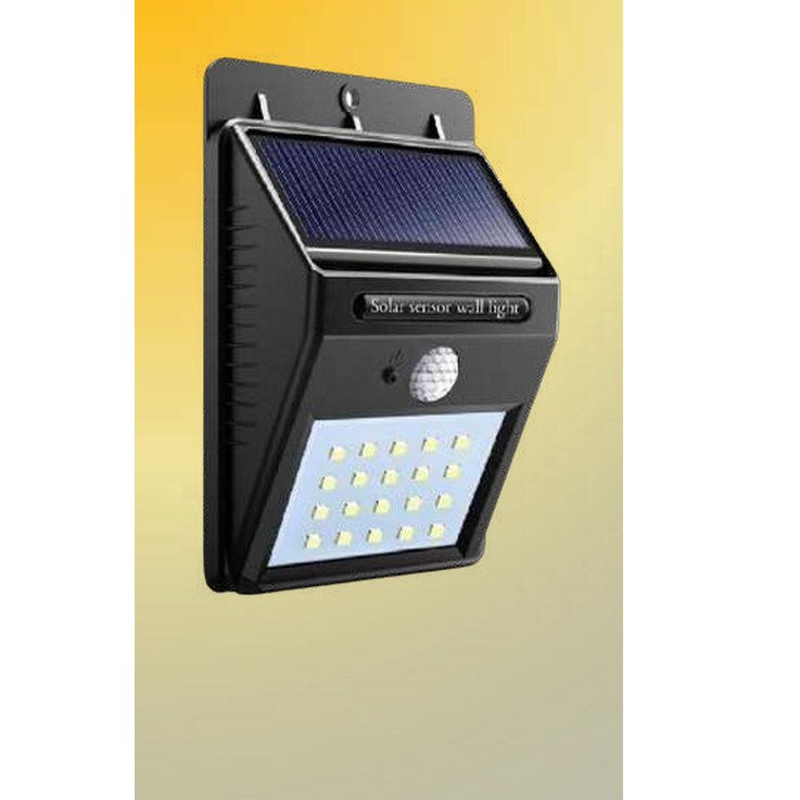Foco de pared con panel solar con sensor de movimiento