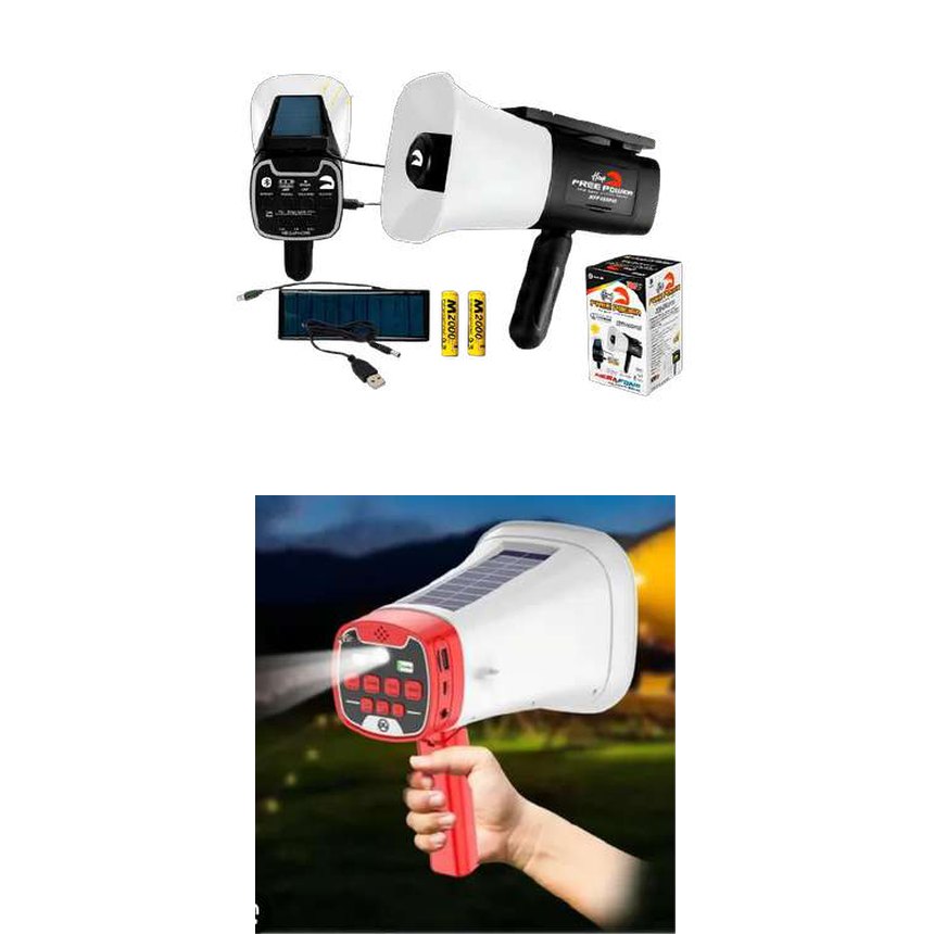 Megafono con panel solar