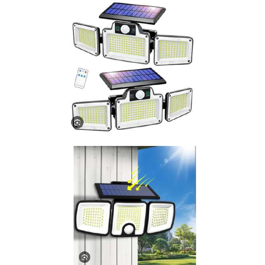 Foco con panel solar con 3 salidas