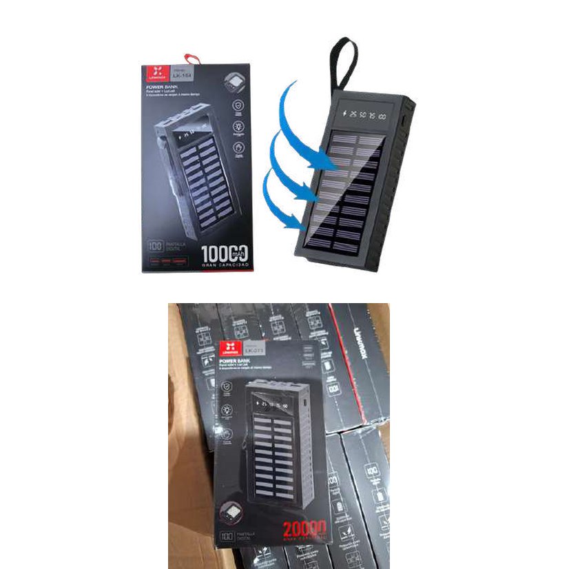 Cargador portátil con panel solar de 20mil amperios lk-273