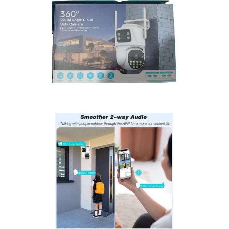 Camara para exteriores con doble lentes latun