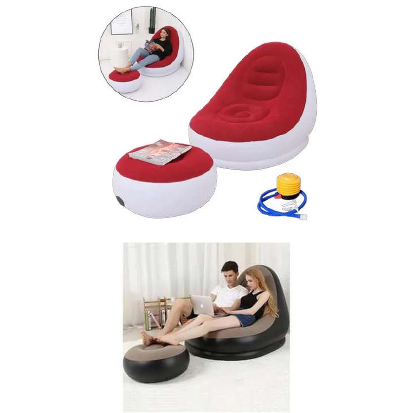 Sillón sofa inflable con reposapies