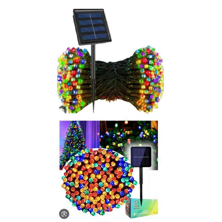 Luces con panel solar de 18m multicolor