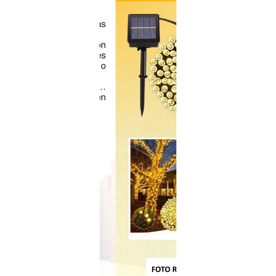 Luces con panel solar de 25m ambar